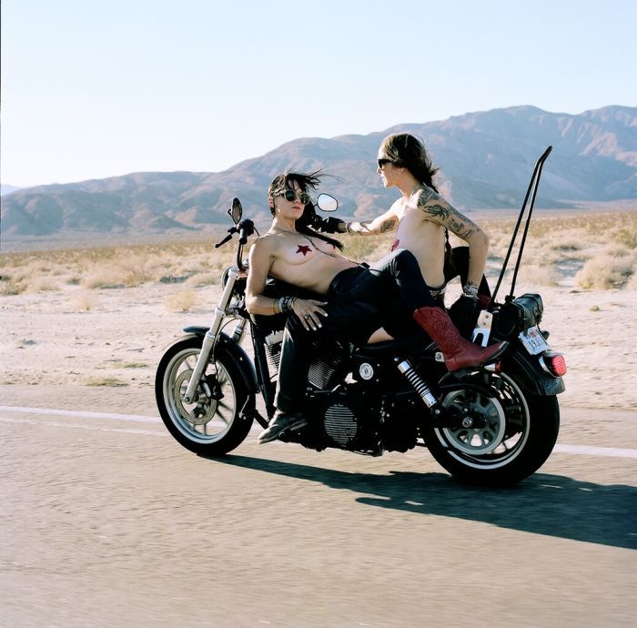 Girls on a motorcycle in Rabat